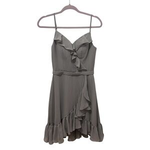 JJ’s House Silver Ruffle Midi Dress Size 0